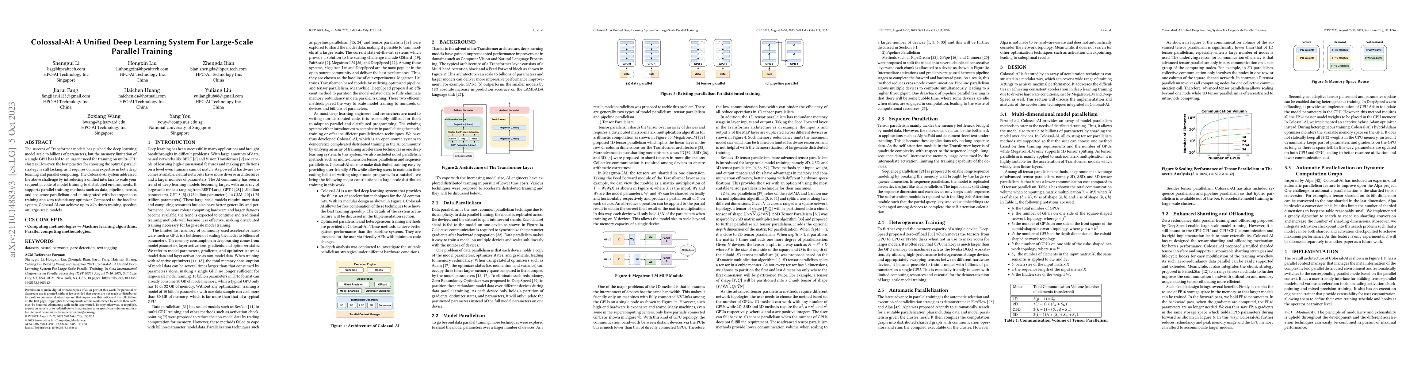 Thumbnail for Colossal-AI: A Unified Deep Learning System For Large-Scale Parallel
  Training