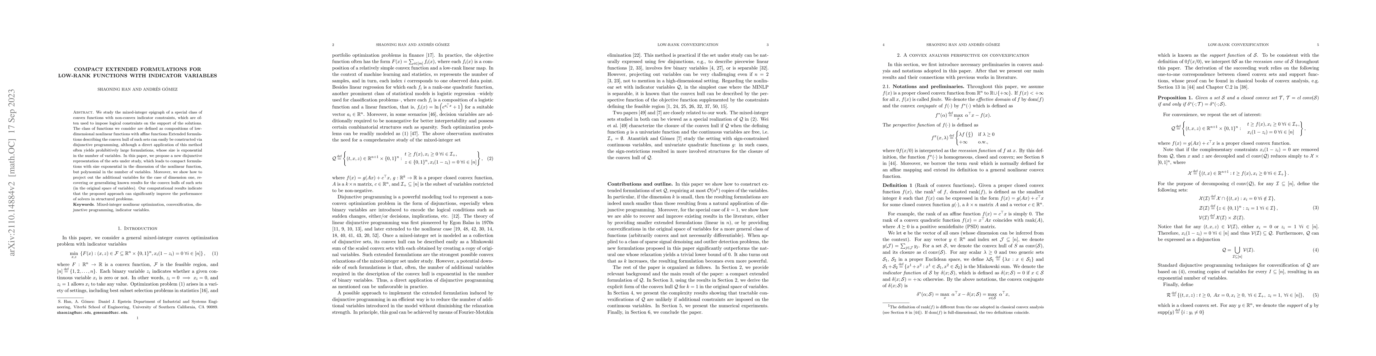 Thumbnail for Compact extended formulations for low-rank functions with indicator
  variables