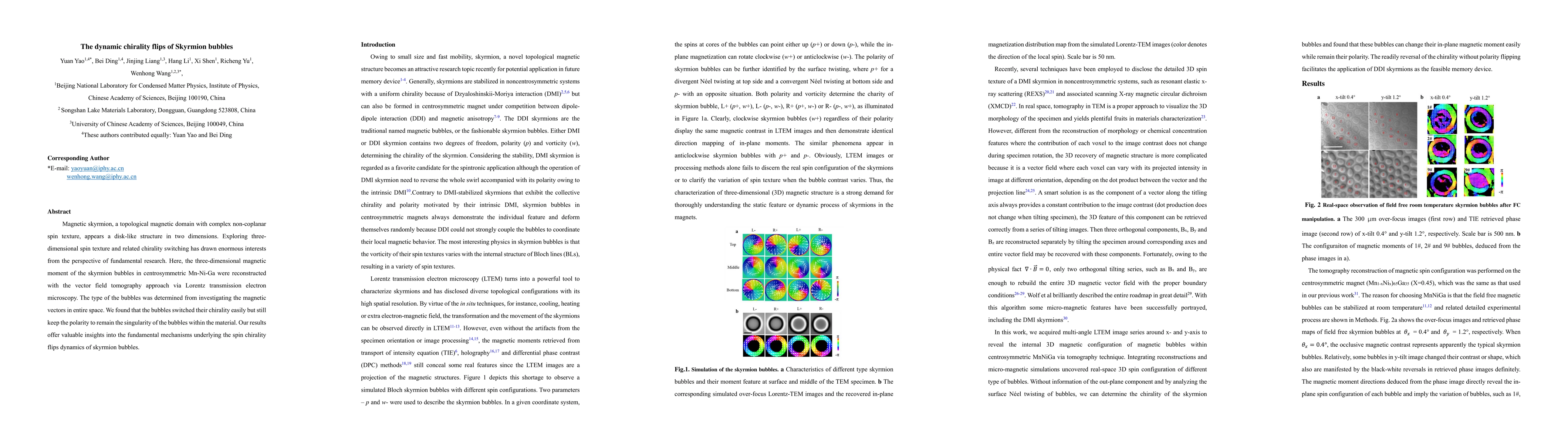 Thumbnail for The dynamic chirality flips of Skyrmion bubbles