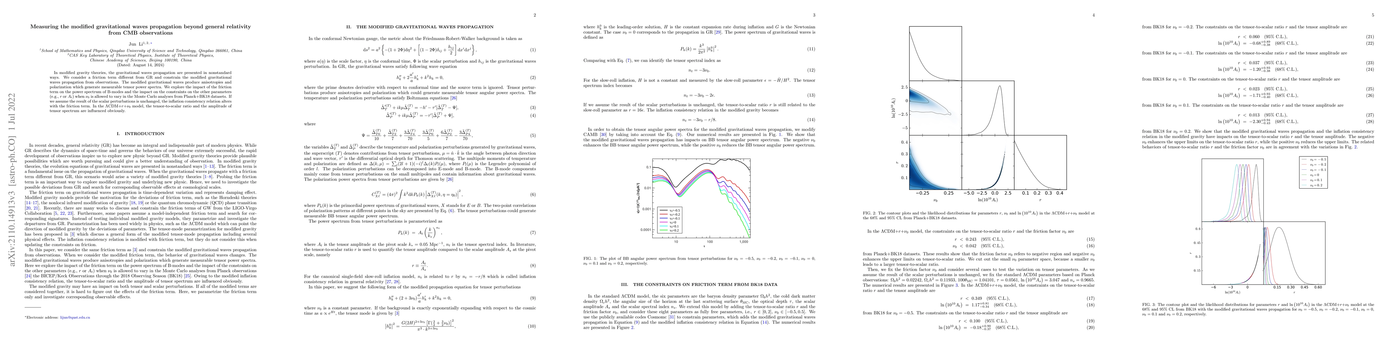Thumbnail for Measuring the modified gravitational waves propagation beyond general
  relativity from CMB observations