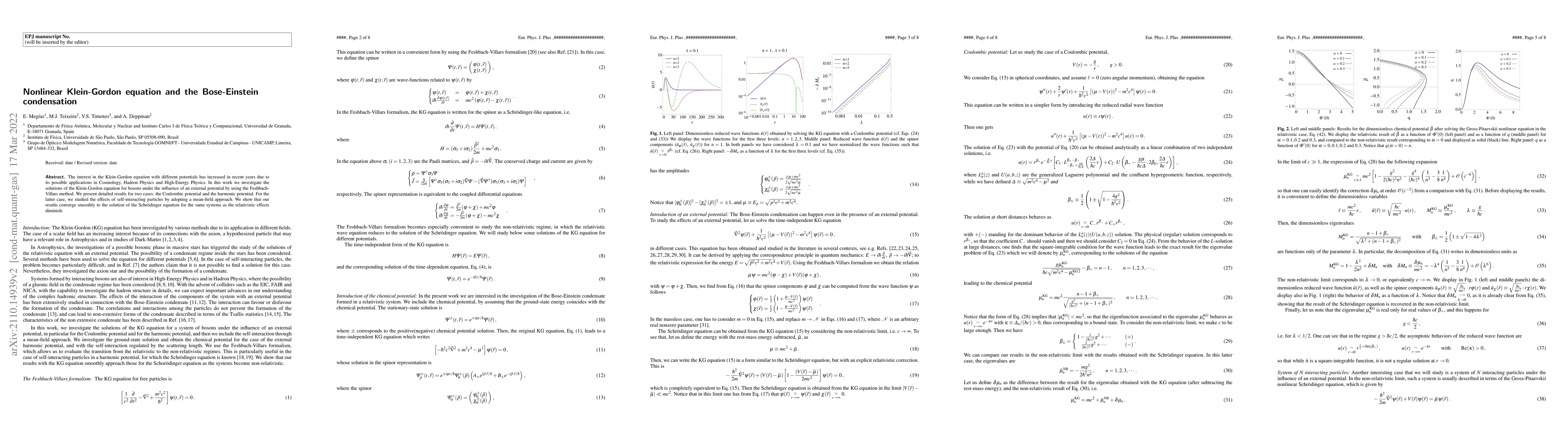 Thumbnail for Nonlinear Klein-Gordon equation and the Bose-Einstein condensation