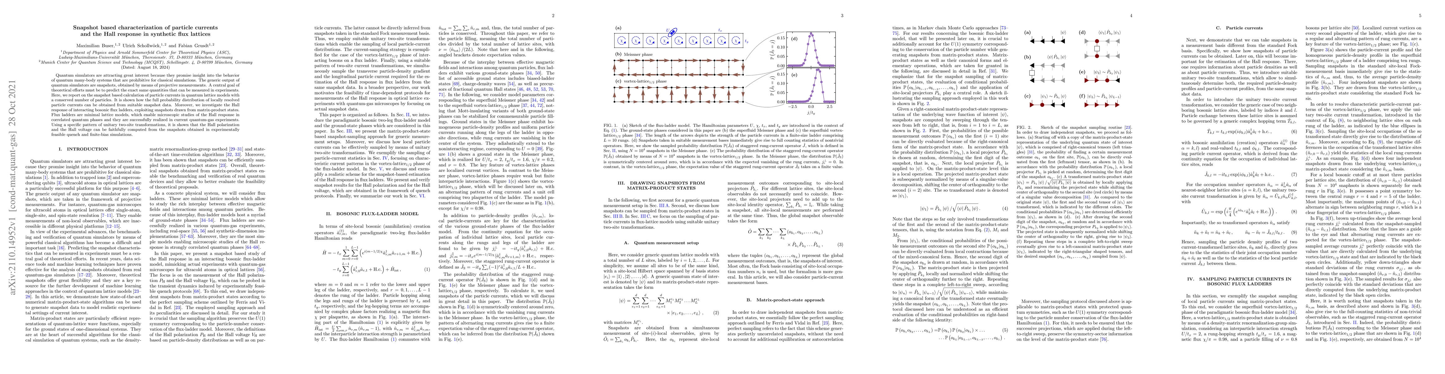Thumbnail for Snapshot based characterization of particle currents and the Hall
  response in synthetic flux lattices