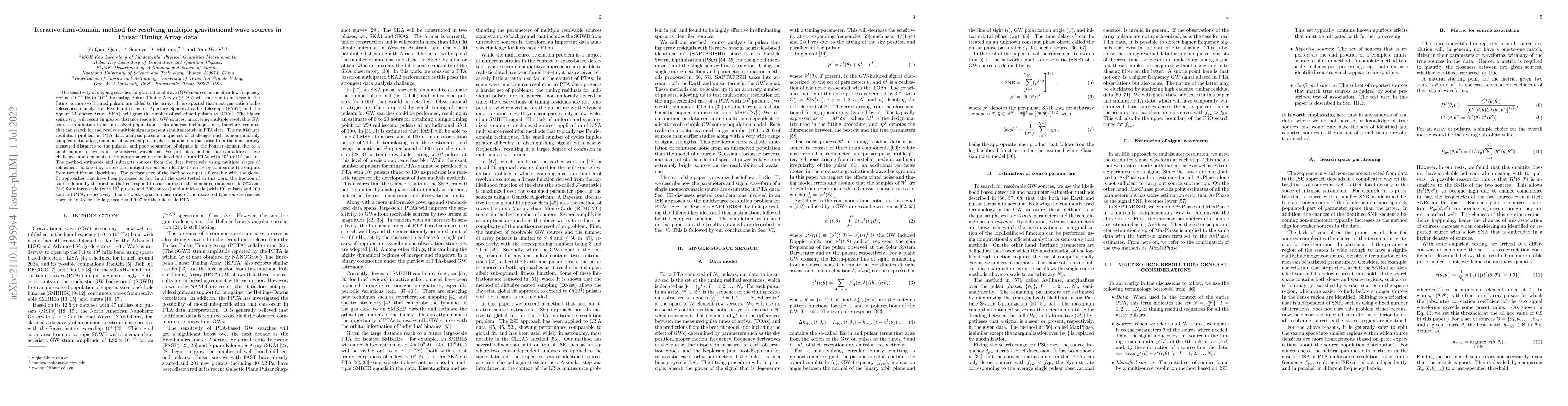 Thumbnail for Iterative time-domain method for resolving multiple gravitational wave
  sources in Pulsar Timing Array data
