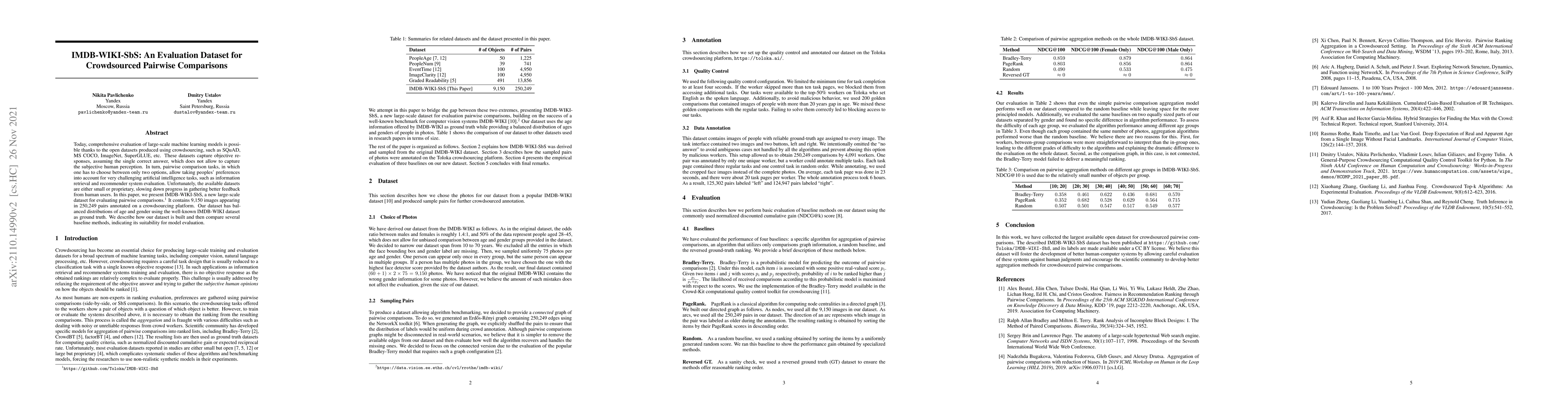 Thumbnail for IMDB-WIKI-SbS: An Evaluation Dataset for Crowdsourced Pairwise
  Comparisons