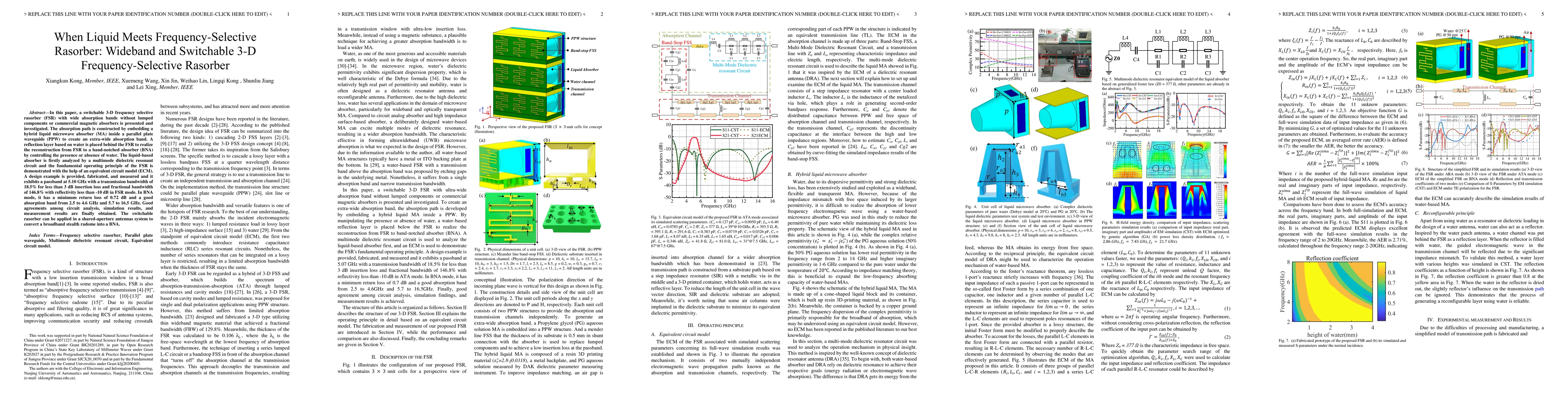 Thumbnail for When Liquid Meets Frequency-Selective Rasorber: Wideband and Switchable
  3-D Frequency-Selective Rasorber