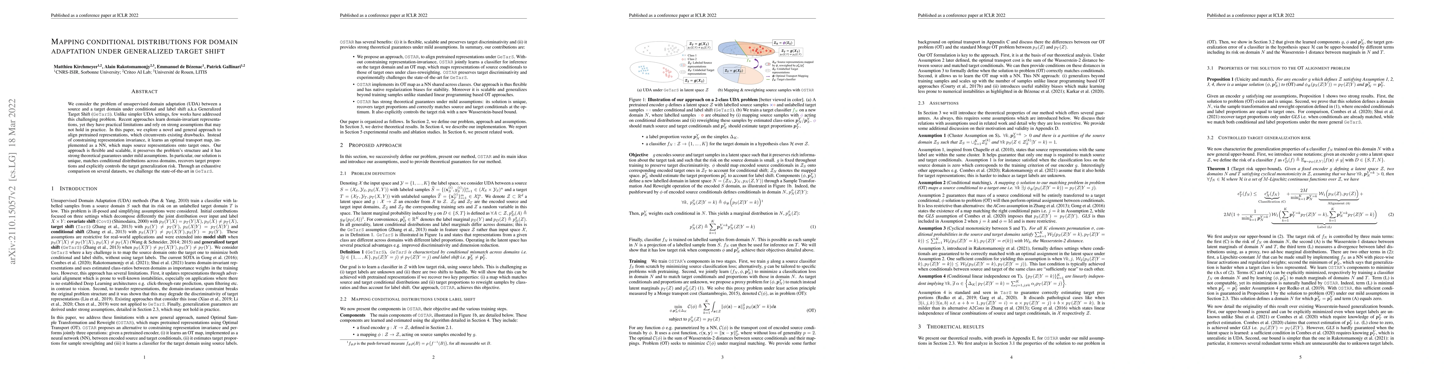 Thumbnail for Mapping conditional distributions for domain adaptation under
  generalized target shift