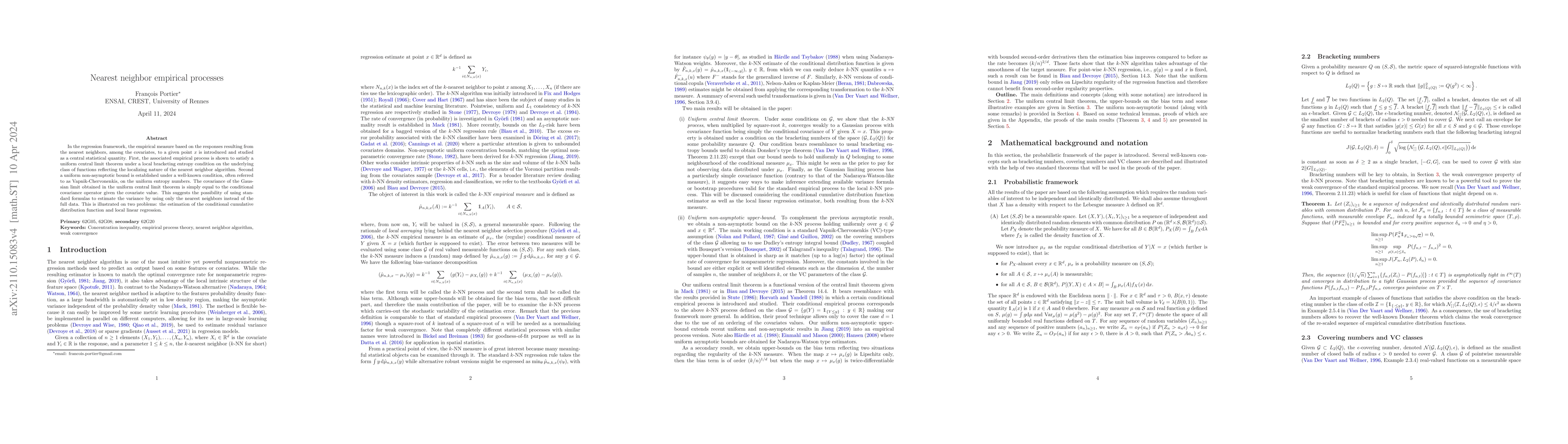 Thumbnail for Nearest neighbor empirical processes