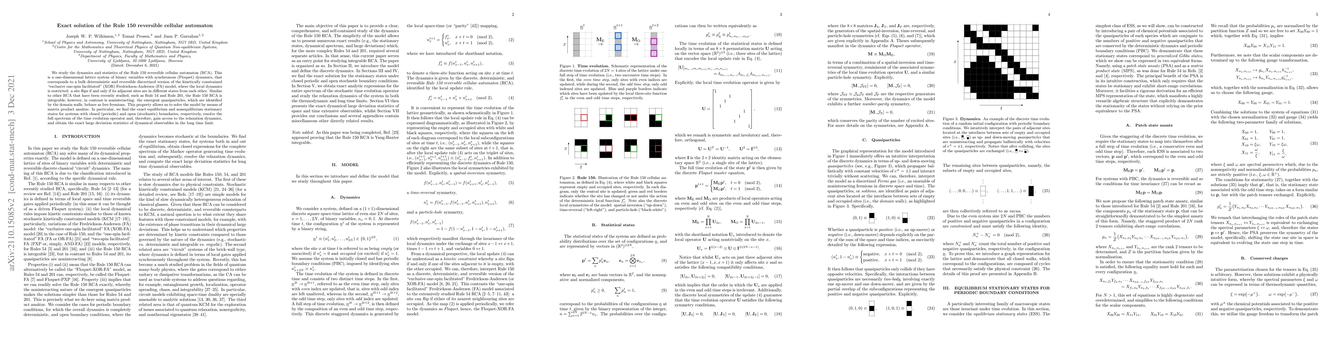 Thumbnail for Exact solution of the Rule 150 reversible cellular automaton