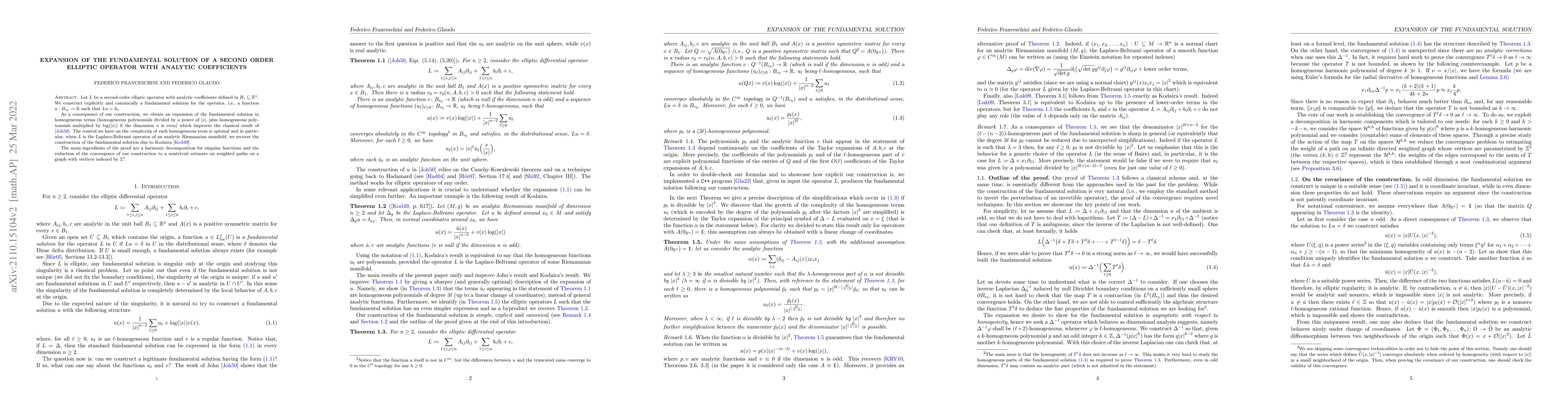 Thumbnail for Expansion of the fundamental solution of a second-order elliptic
  operator with analytic coefficients