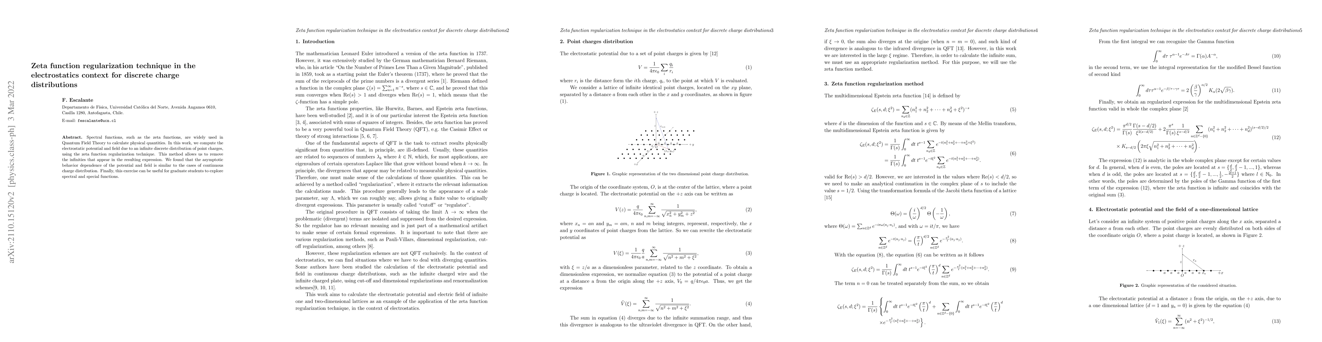 Thumbnail for Zeta function regularization technique in the electrostatics context for
  discrete charge distributions