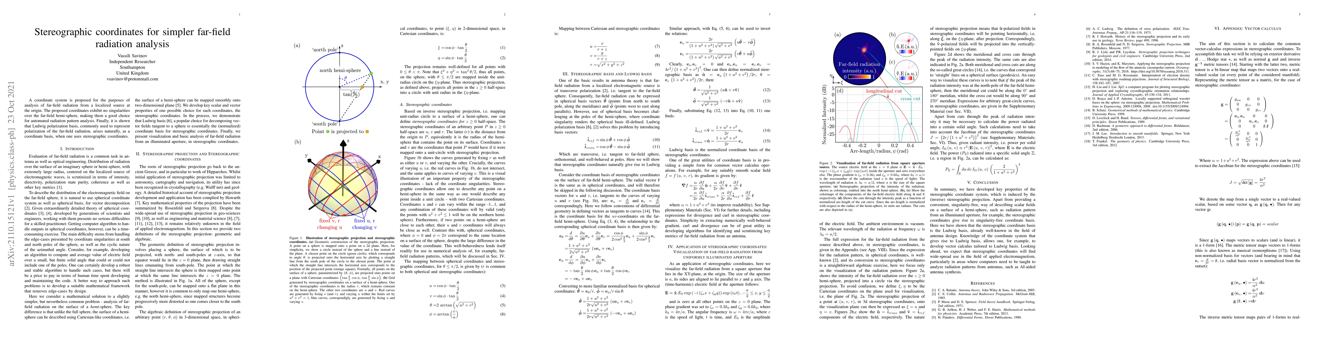 Thumbnail for Stereographic coordinates for simpler far-field radiation analysis