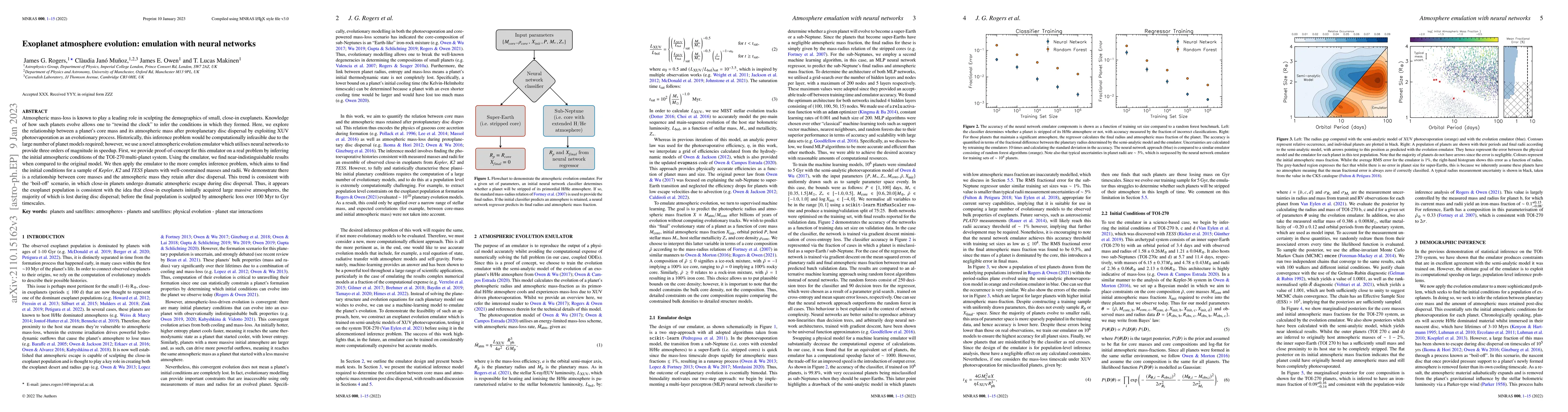 Thumbnail for Exoplanet atmosphere evolution: emulation with neural networks