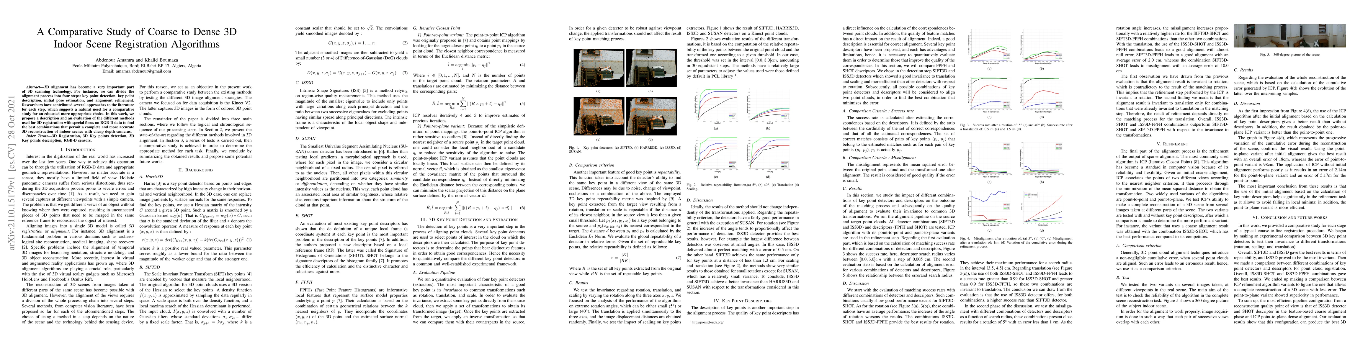 Thumbnail for A Comparative Study of Coarse to Dense 3D Indoor Scene Registration
  Algorithms