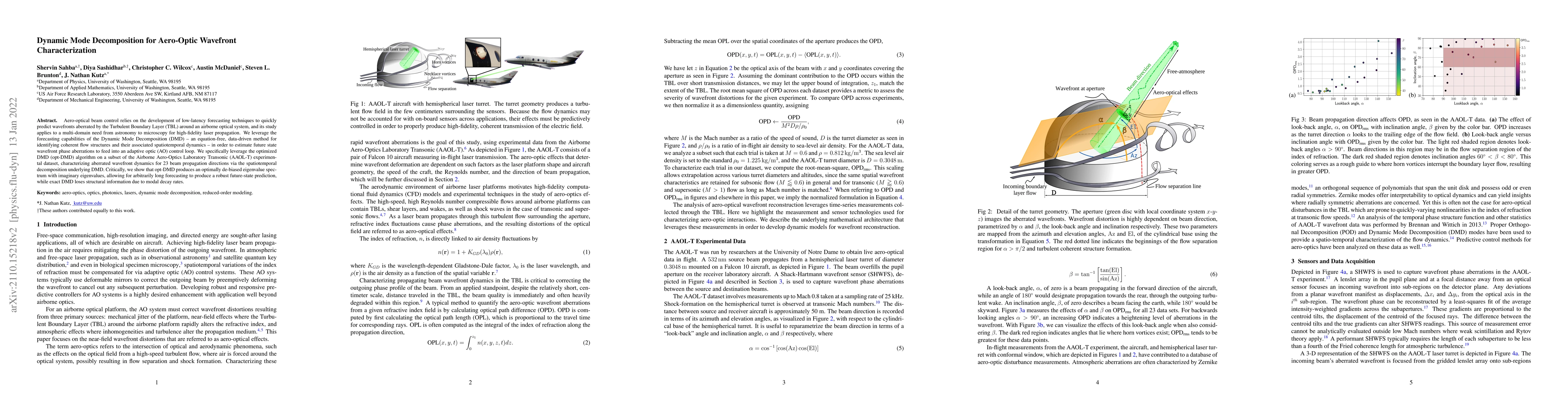Thumbnail for Dynamic Mode Decomposition for Aero-Optic Wavefront Characterization
