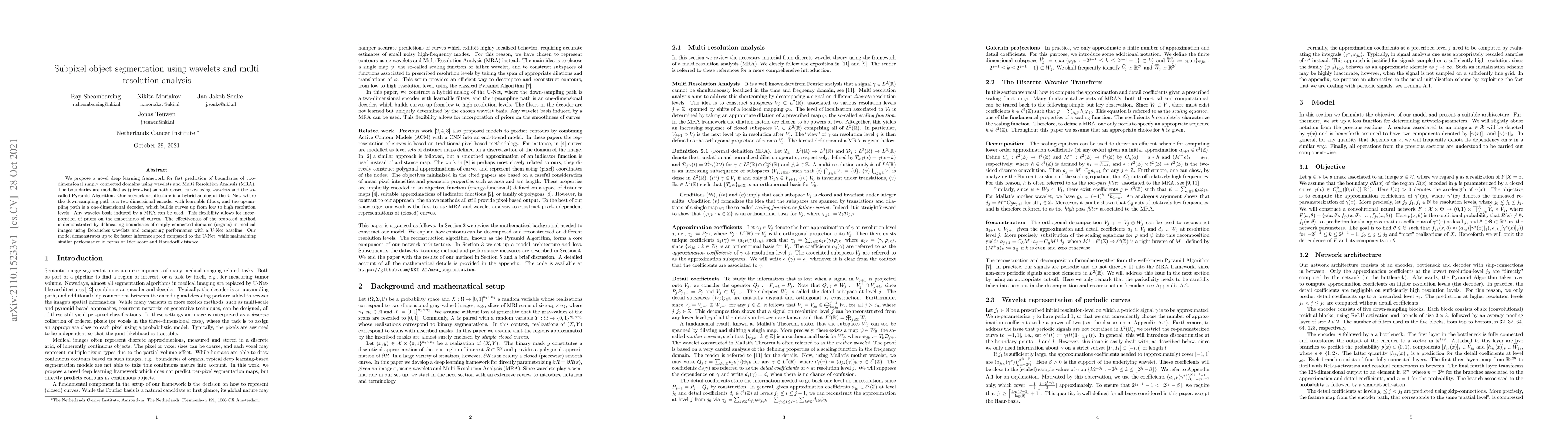 Thumbnail for Subpixel object segmentation using wavelets and multi resolution
  analysis