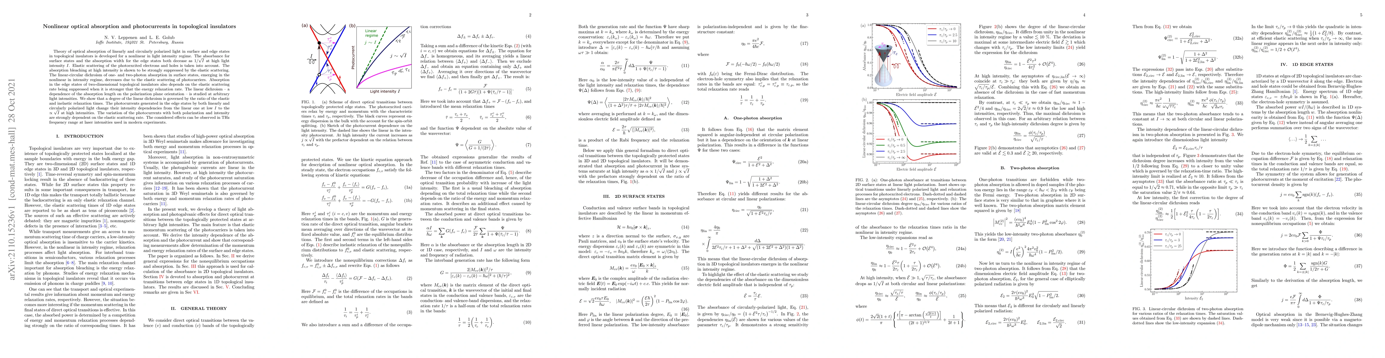 Thumbnail for Nonlinear optical absorption and photocurrents in topological insulators