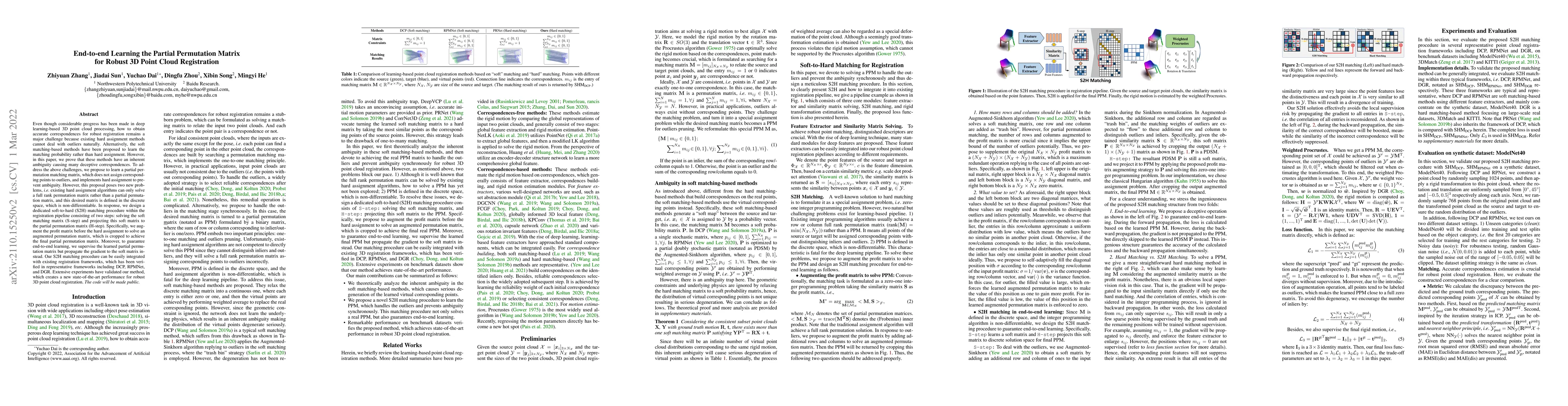 Thumbnail for End-to-end Learning the Partial Permutation Matrix for Robust 3D Point
  Cloud Registration