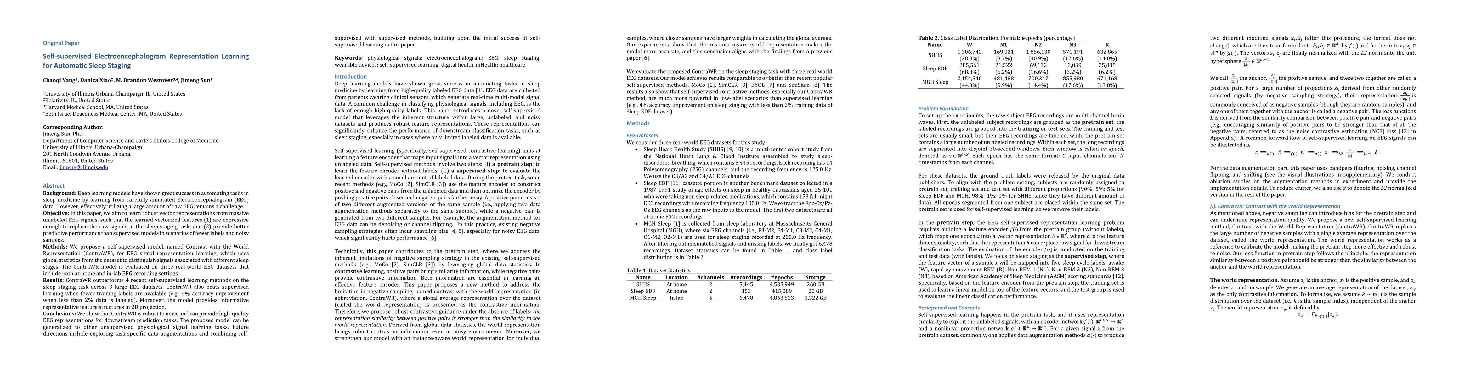 Thumbnail for Self-supervised EEG Representation Learning for Automatic Sleep Staging