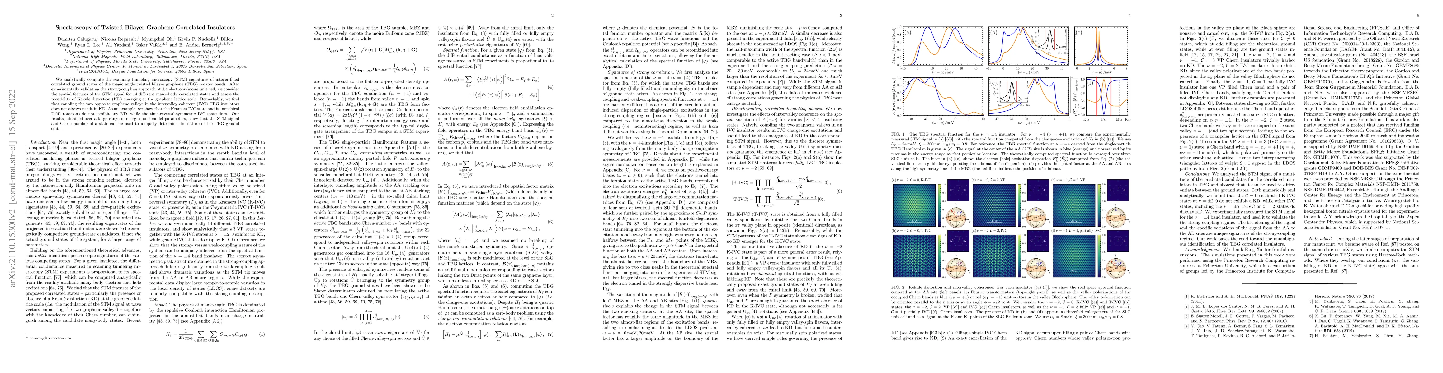 Thumbnail for Spectroscopy of Twisted Bilayer Graphene Correlated Insulators
