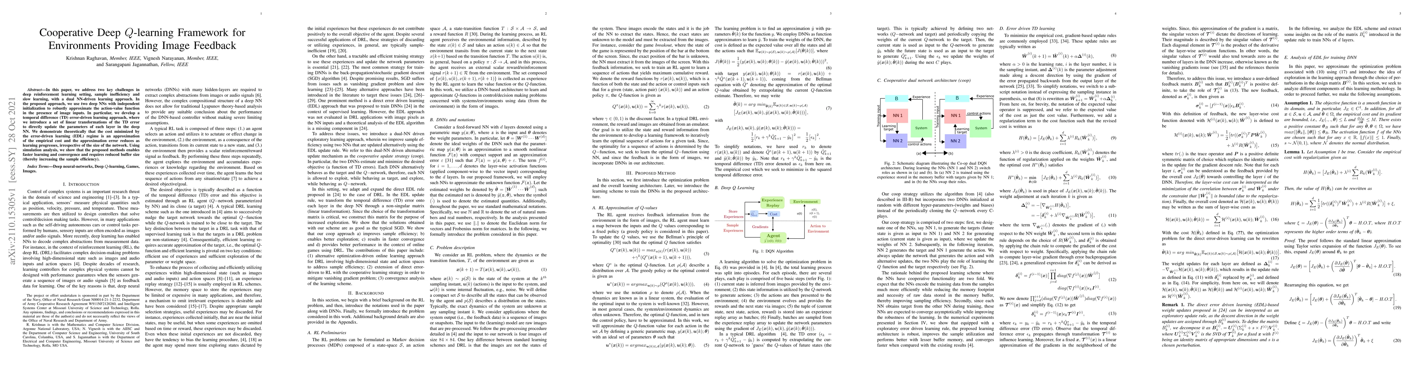 Thumbnail for Cooperative Deep $Q$-learning Framework for Environments Providing Image
  Feedback