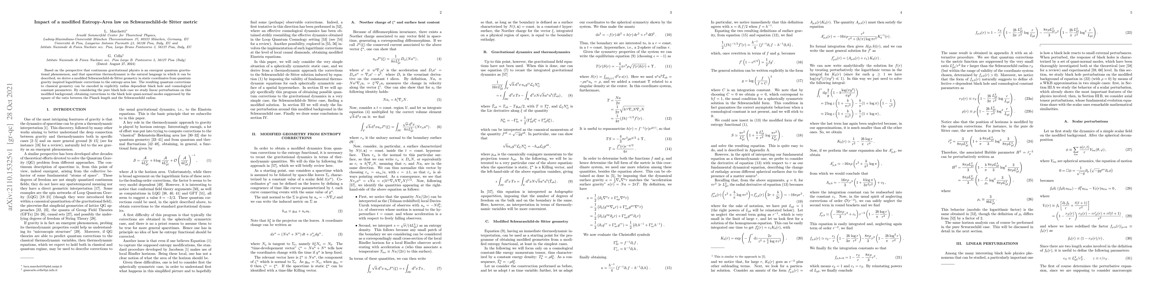 Thumbnail for Impact of a modified Entropy-Area law on Schwarzschild-de Sitter metric