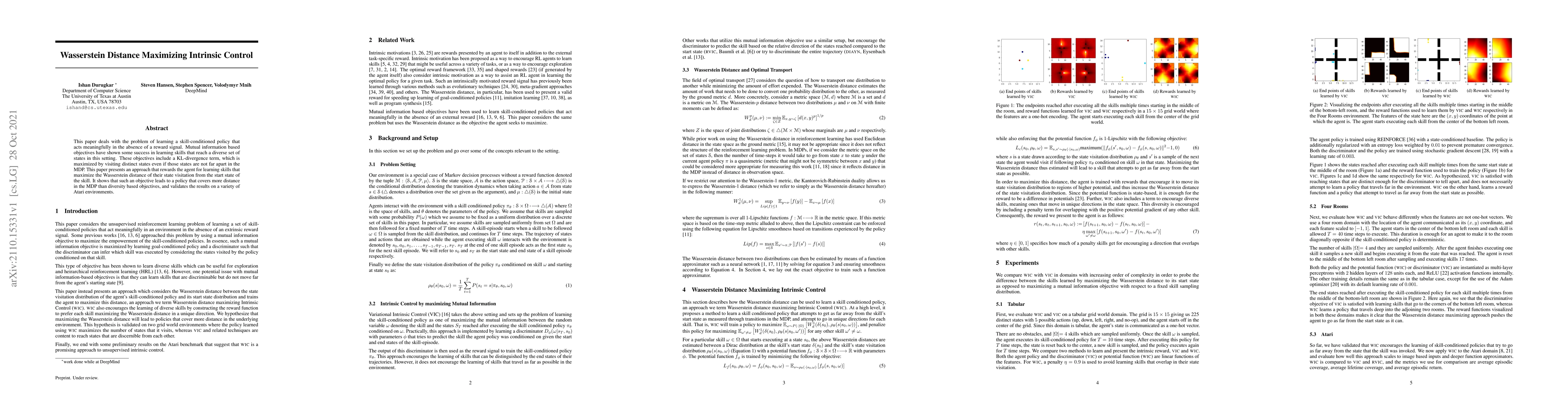 Thumbnail for Wasserstein Distance Maximizing Intrinsic Control