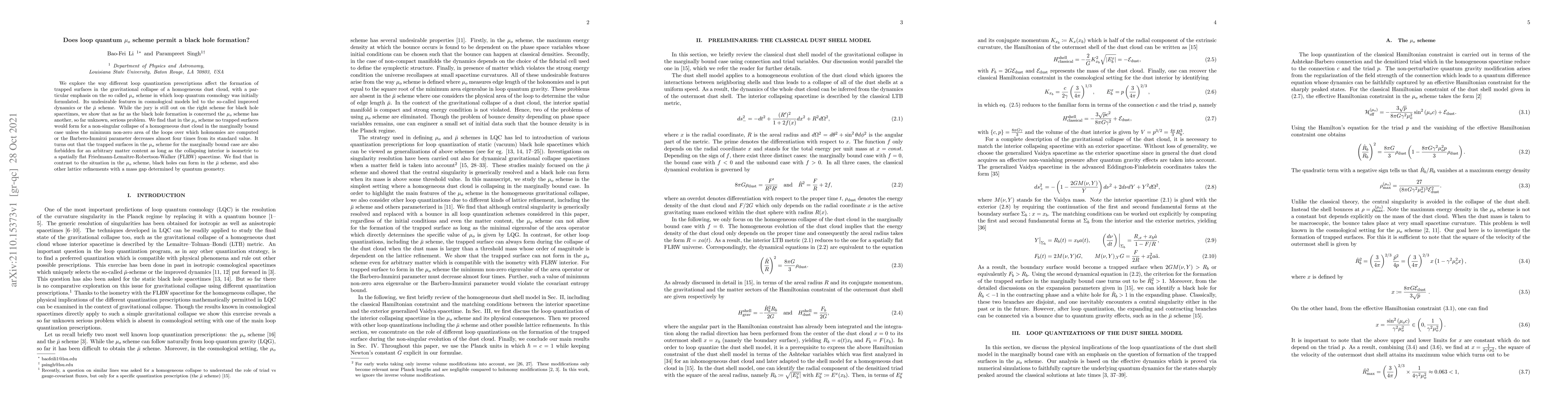 Thumbnail for Does loop quantum $\mu_o$ scheme permit a black hole formation?