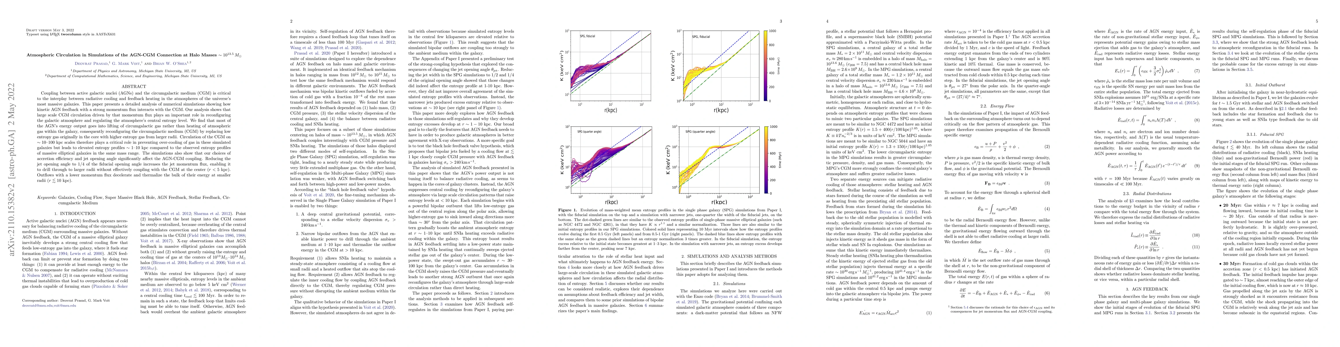 Thumbnail for Atmospheric Circulation in Simulations of the AGN-CGM Connection at Halo
  Masses $\sim 10^{13.5}, M_\odot$