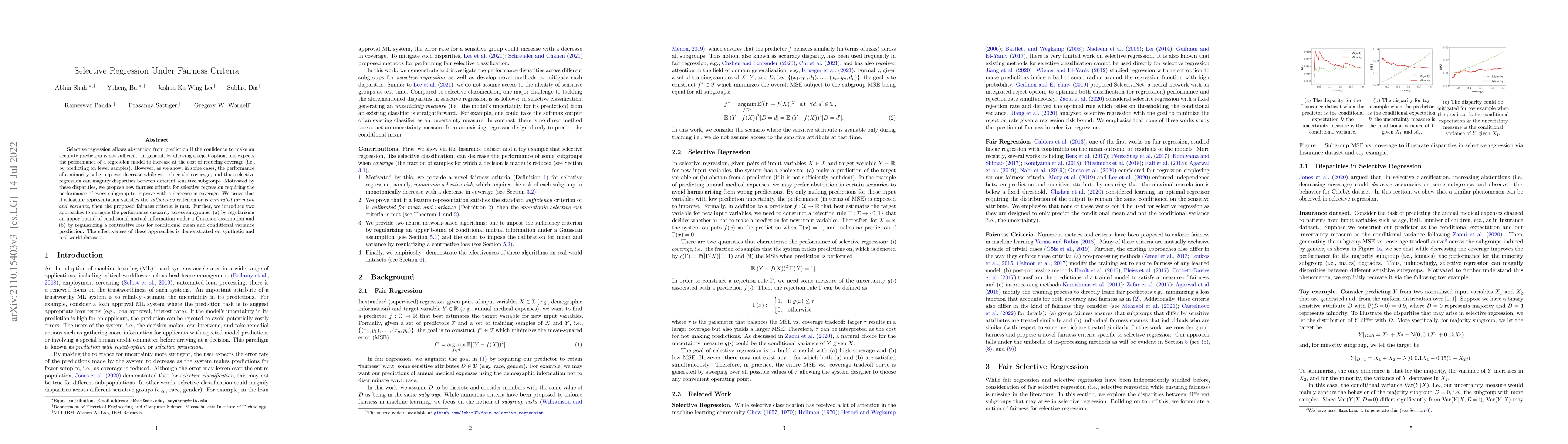 Thumbnail for Selective Regression Under Fairness Criteria