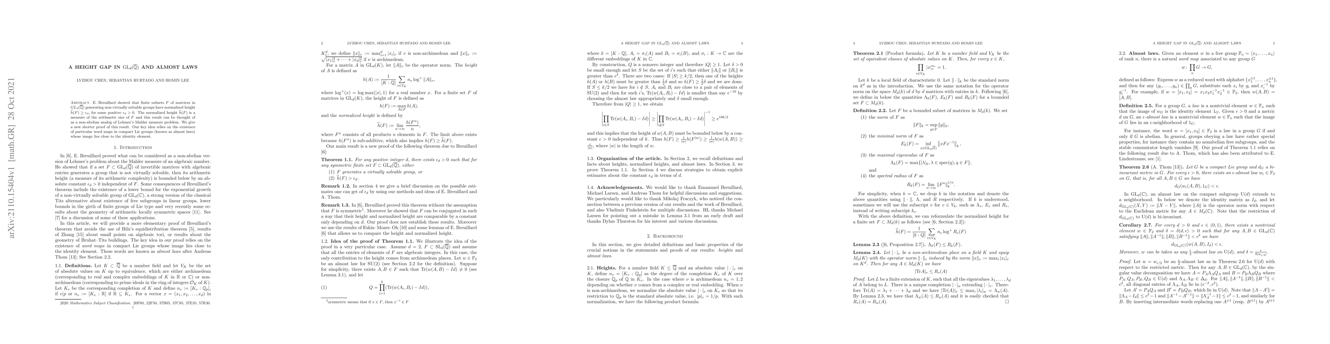 Thumbnail for A height gap in $GL_d(\overline{\mathbb{Q}})$ and almost laws