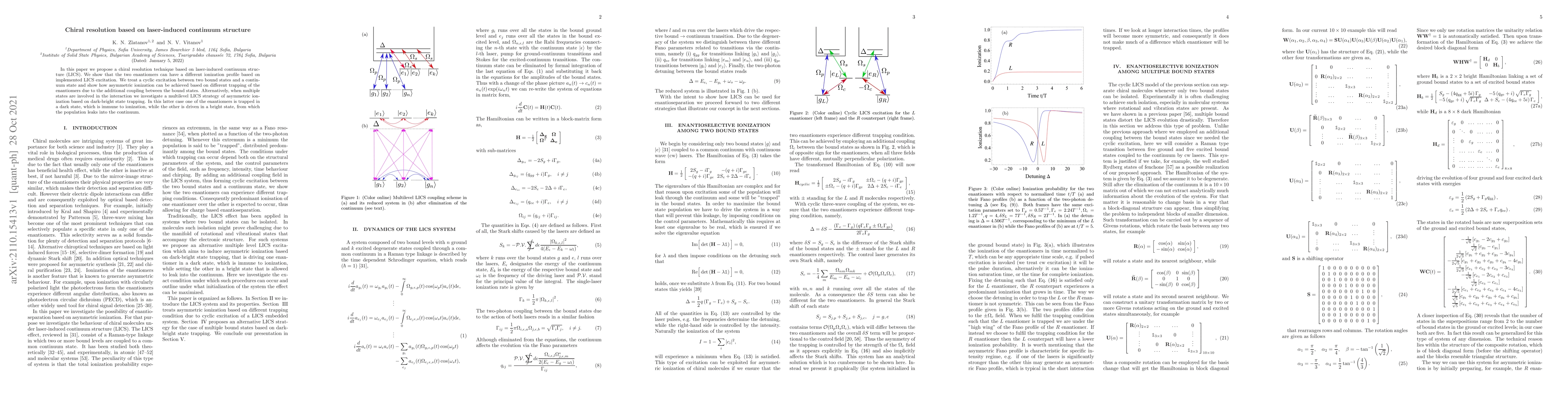 Thumbnail for Chiral resolution based on laser-induced continuum structure