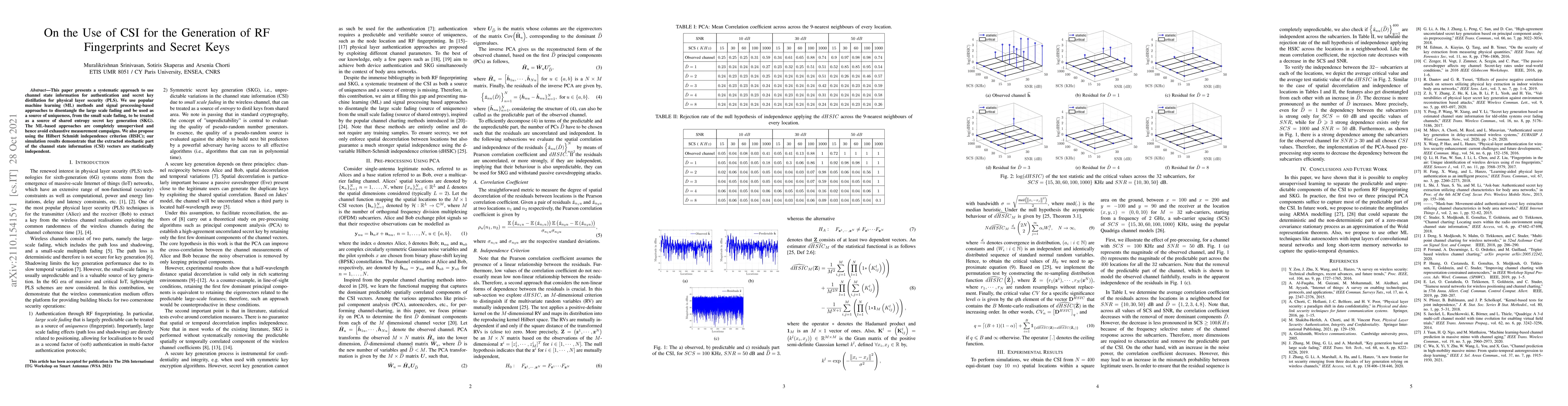 Thumbnail for On the Use of CSI for the Generation of RF Fingerprints and Secret Keys