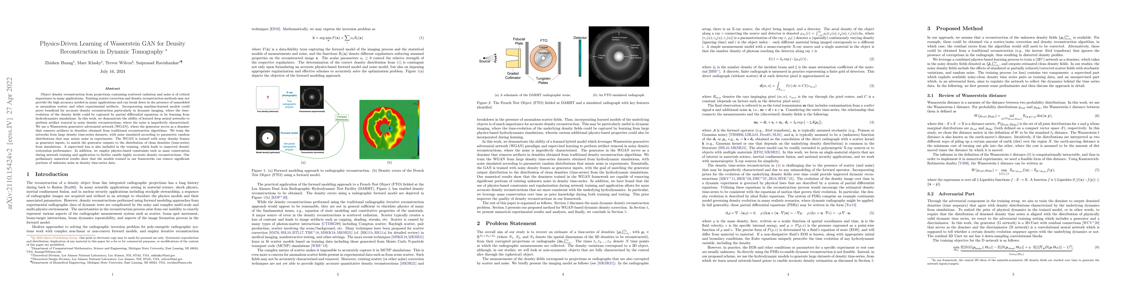 Thumbnail for Physics-Driven Learning of Wasserstein GAN for Density Reconstruction in
  Dynamic Tomography