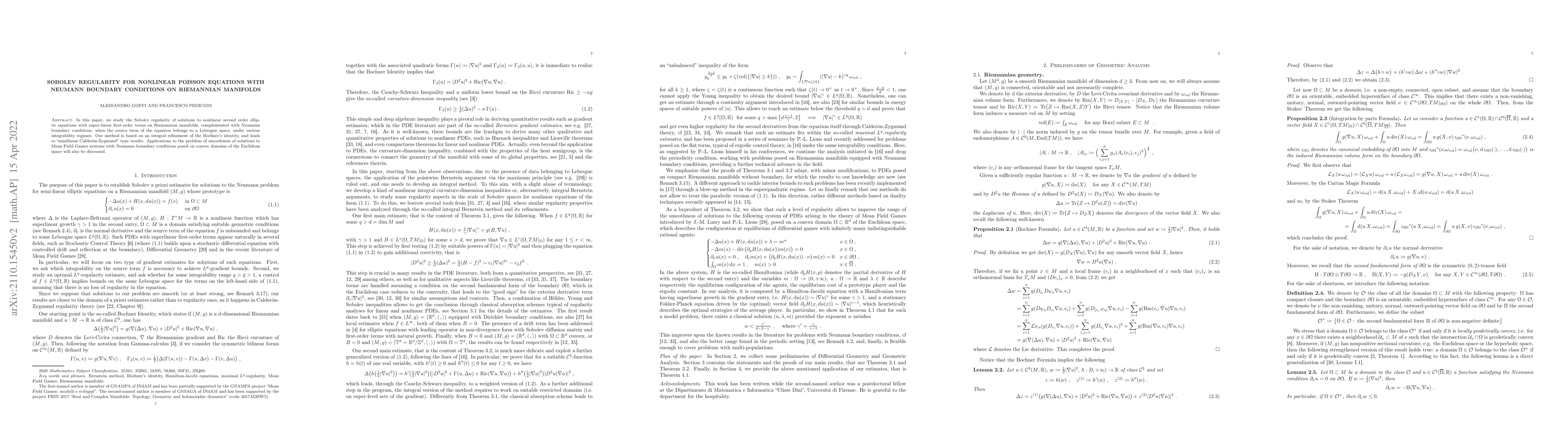 Thumbnail for Sobolev regularity for nonlinear Poisson equations with Neumann boundary
  conditions on Riemannian manifolds