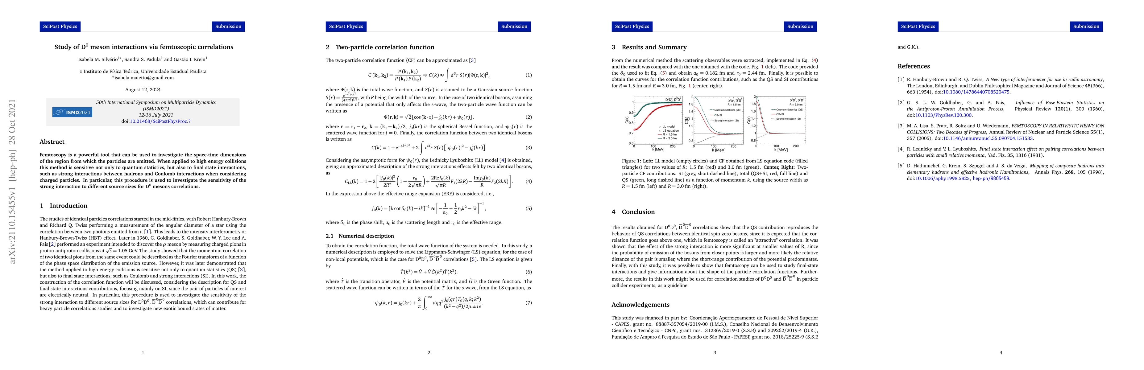 Thumbnail for Study of $\text{D}^0$ meson interactions via femtoscopic correlations