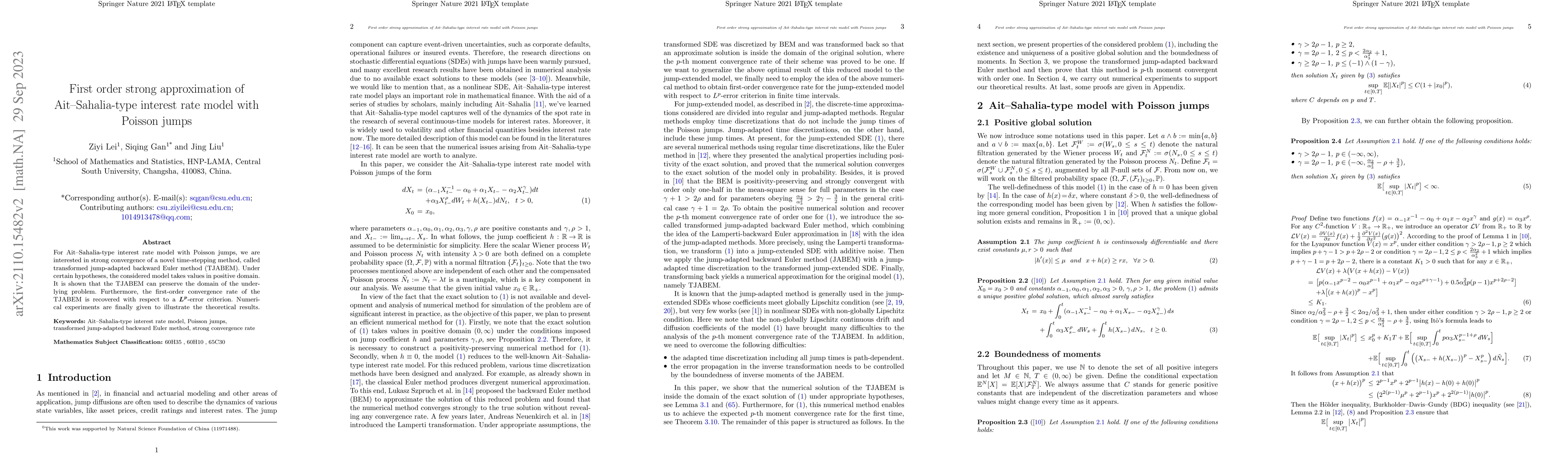 Thumbnail for First order strong approximation of Ait-Sahalia-type interest rate model
  with Poisson jumps