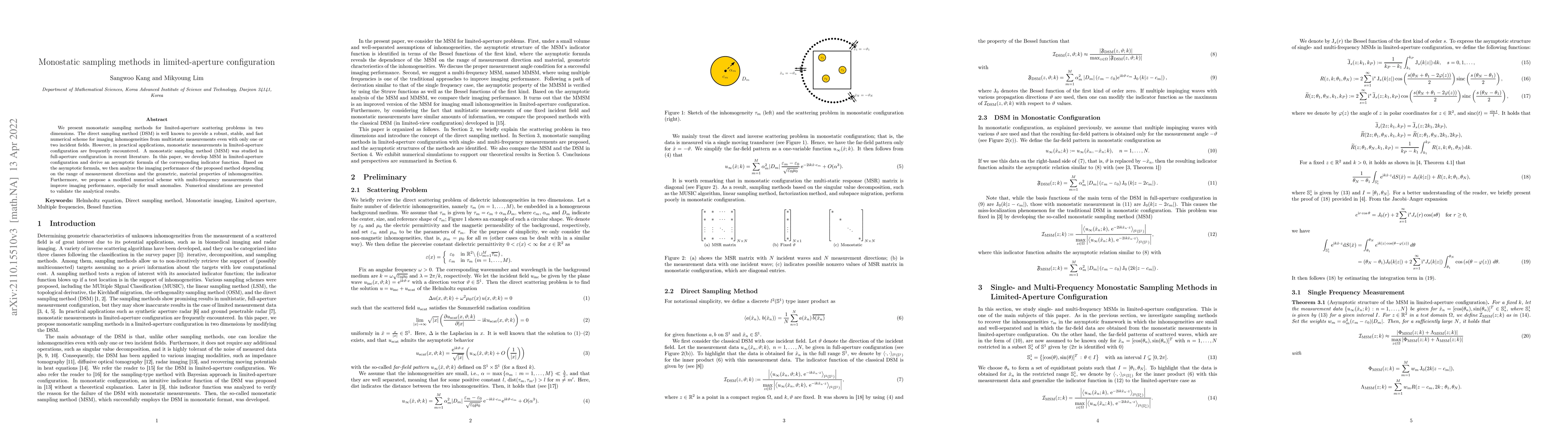 Thumbnail for Monostatic sampling methods in limited-aperture configuration