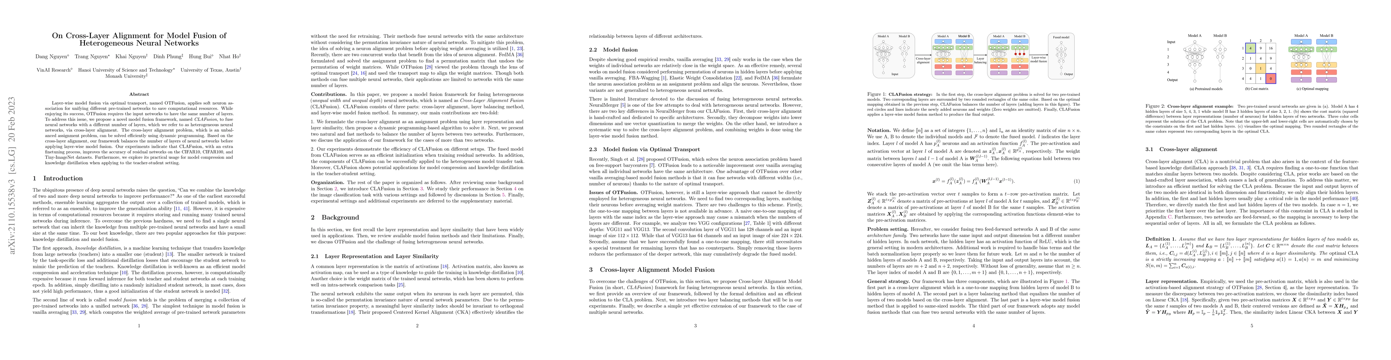Thumbnail for On Cross-Layer Alignment for Model Fusion of Heterogeneous Neural
  Networks
