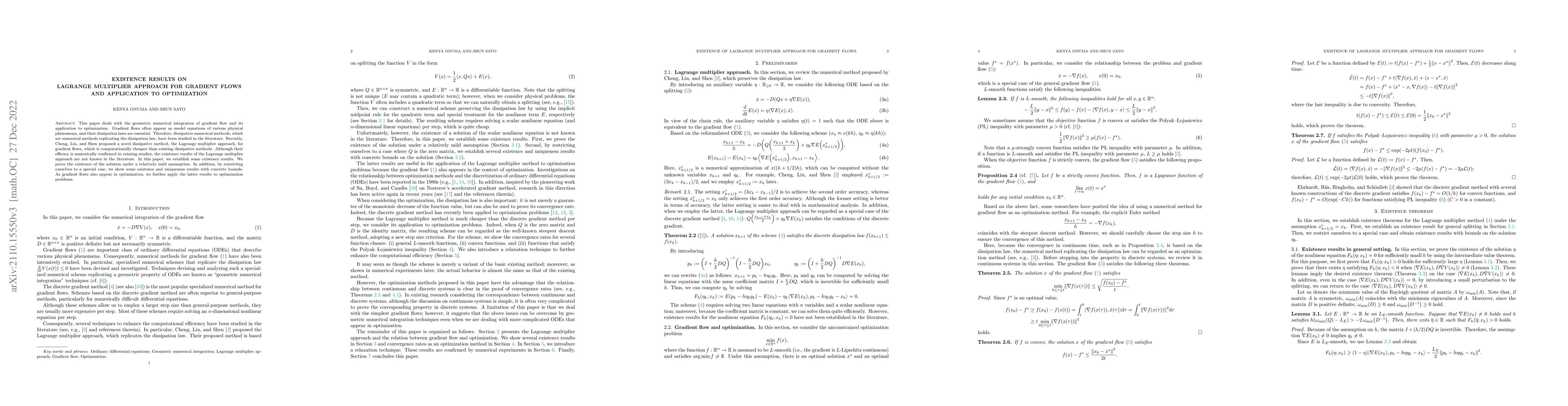 Thumbnail for Existence results on Lagrange multiplier approach for gradient flows and
  application to optimization