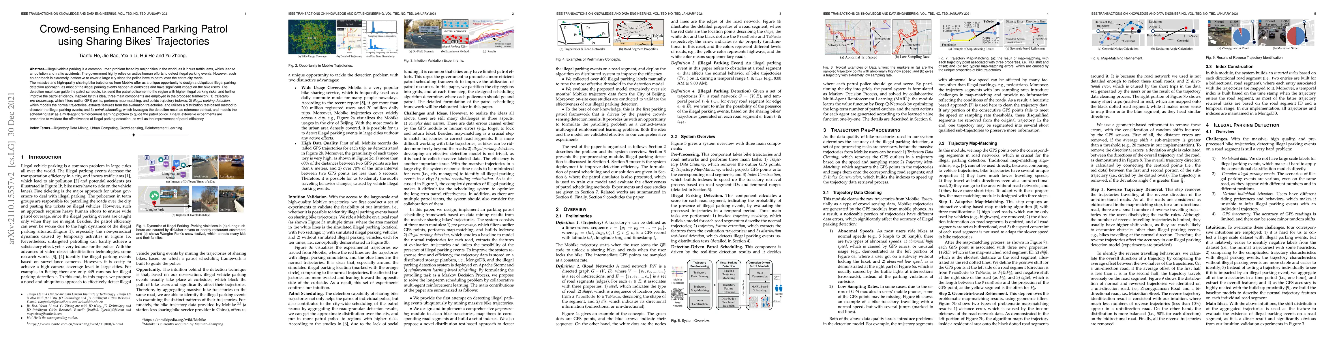 Thumbnail for Crowd-sensing Enhanced Parking Patrol using Trajectories of Sharing
  Bikes