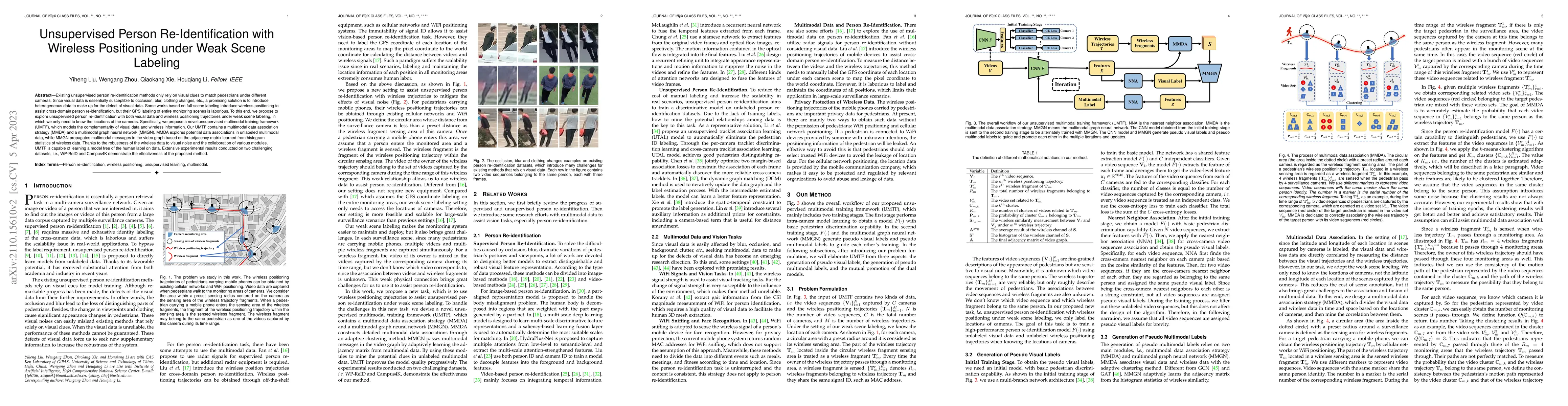 Thumbnail for Unsupervised Person Re-Identification with Wireless Positioning under
  Weak Scene Labeling