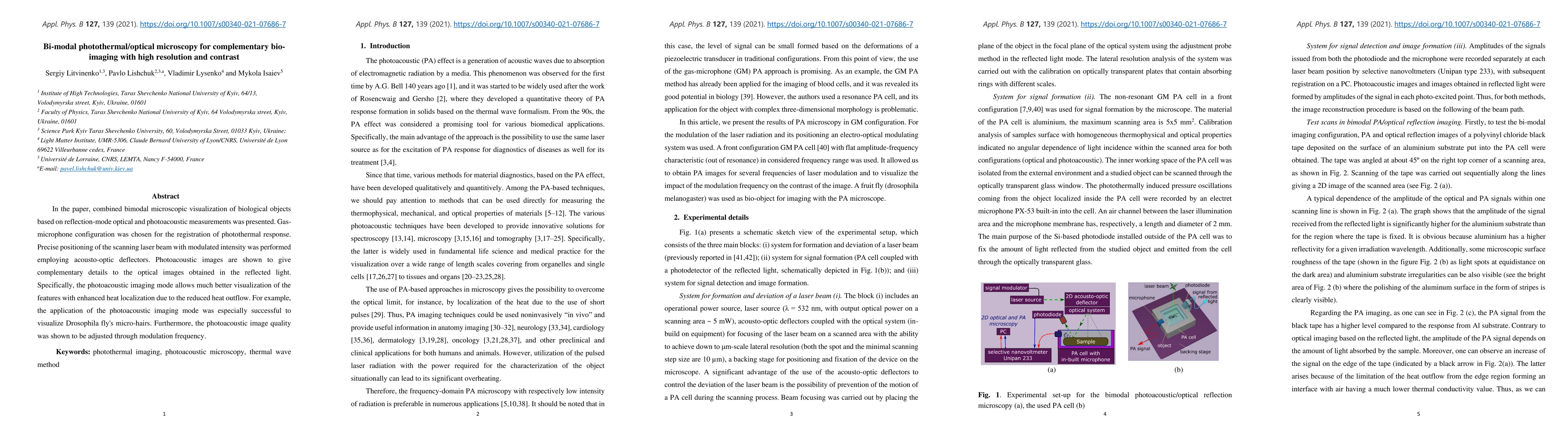 Thumbnail for Bi-modal photothermal/optical microscopy for complementary bio-imaging
  with high resolution and contrast