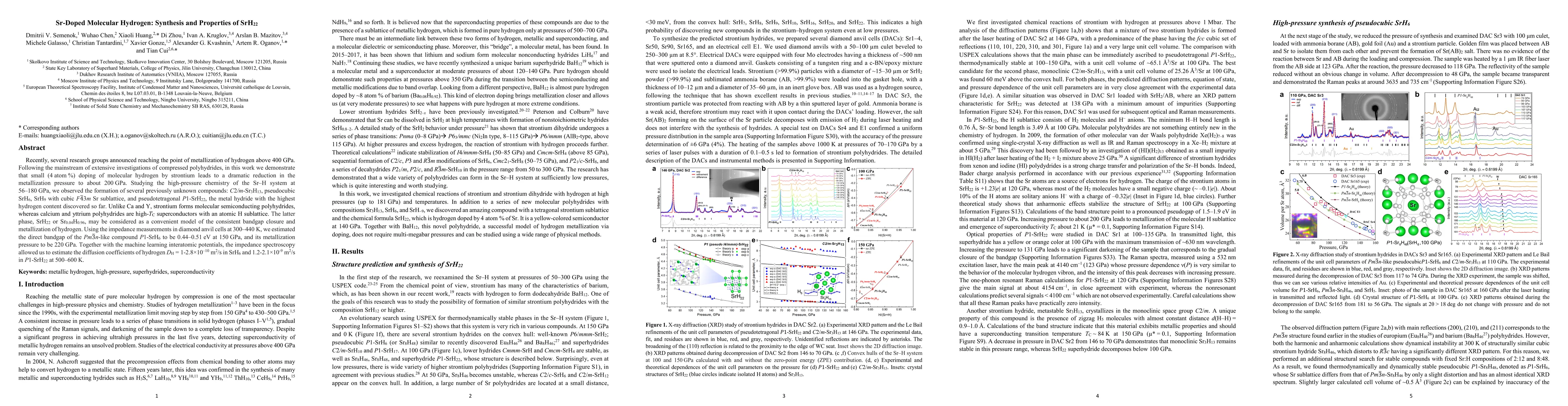 Thumbnail for Sr-Doped Molecular Hydrogen: Synthesis and Properties of SrH$_{22}$