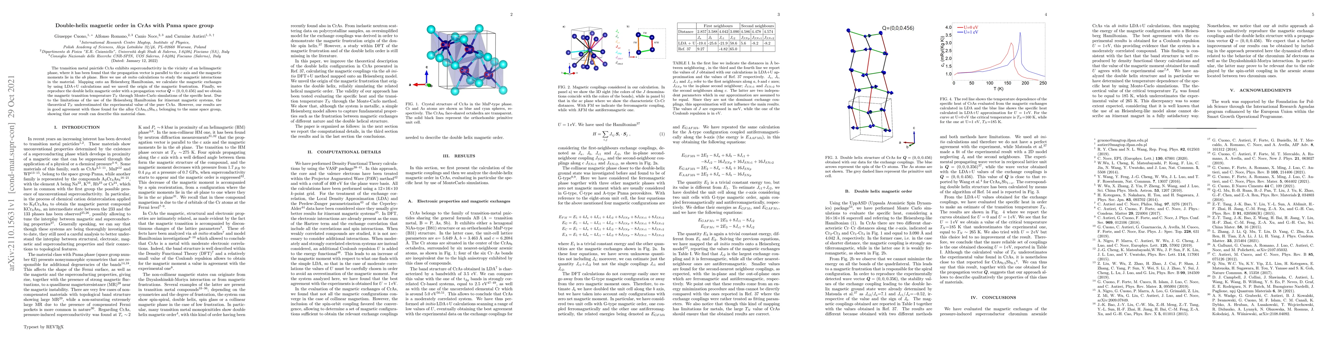 Thumbnail for Double-helix magnetic order in CrAs with Pnma space group
