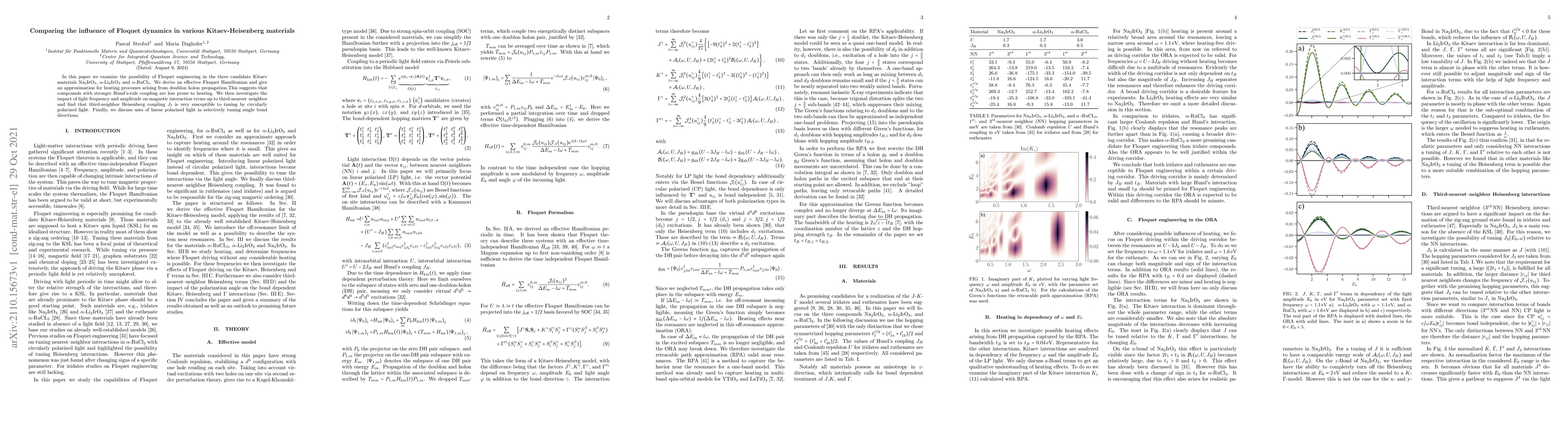 Thumbnail for Comparing the influence of Floquet dynamics in various Kitaev-Heisenberg
  materials