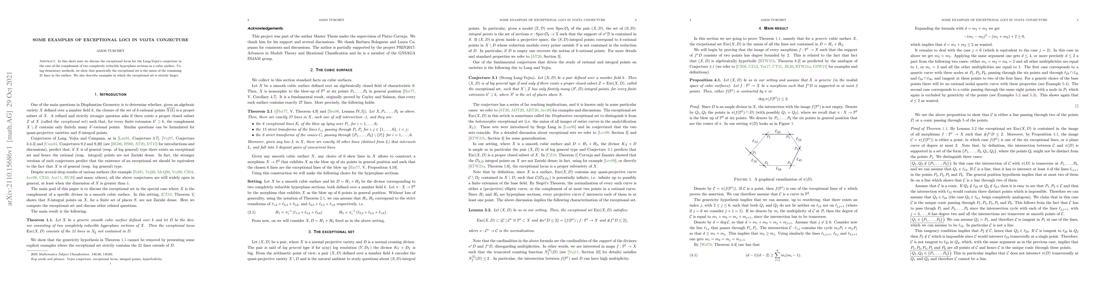 Thumbnail for Some examples of exceptional loci in Vojta Conjecture