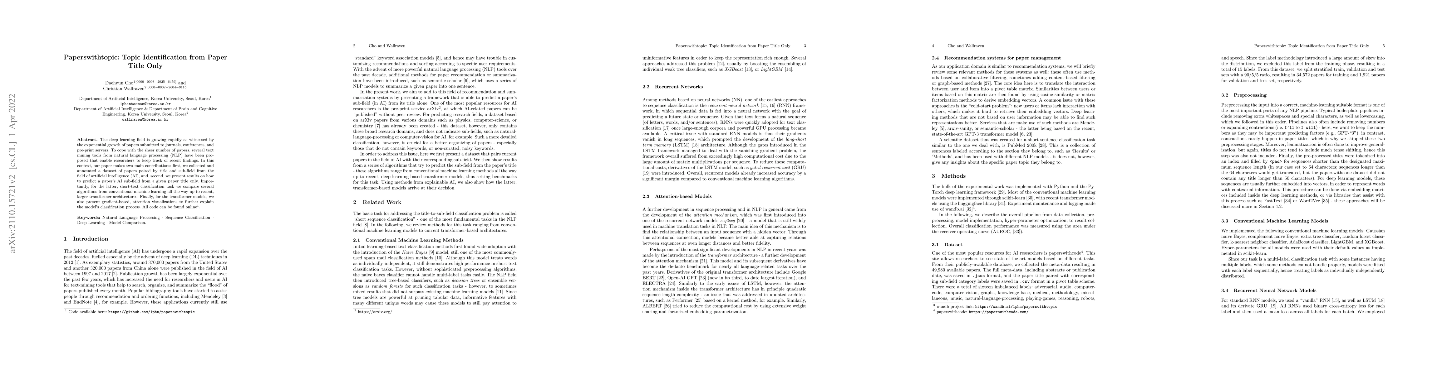 Thumbnail for Paperswithtopic: Topic Identification from Paper Title Only