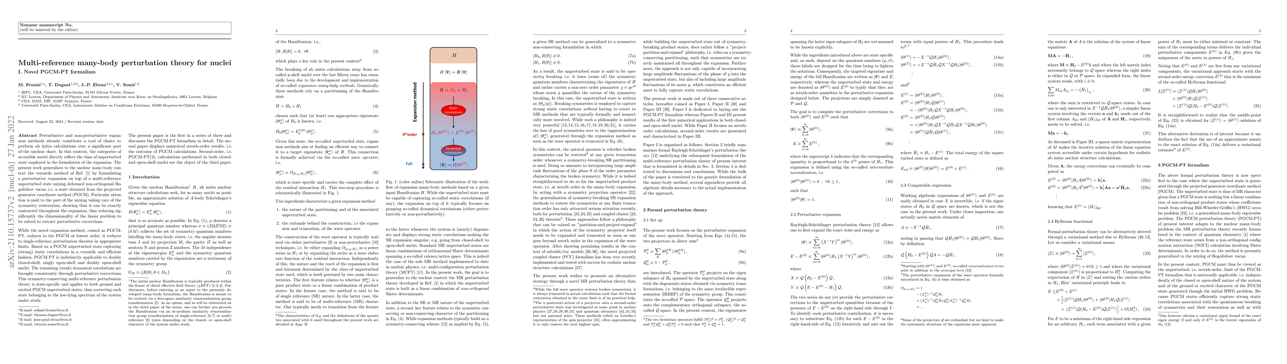 Thumbnail for Multi-reference many-body perturbation theory for nuclei I -- Novel
  PGCM-PT formalism