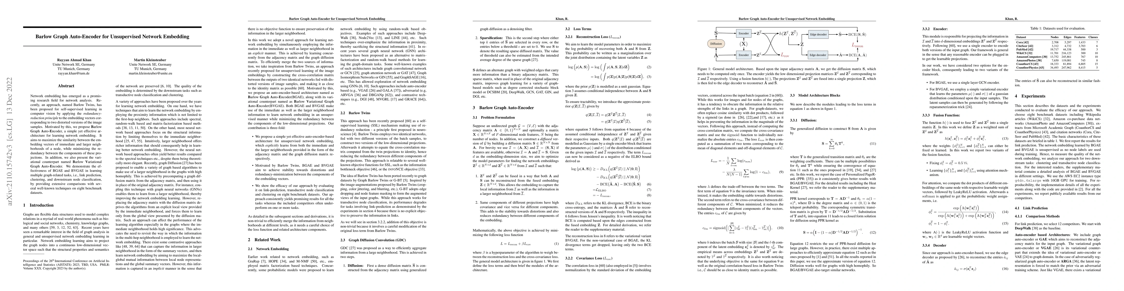 Thumbnail for Barlow Graph Auto-Encoder for Unsupervised Network Embedding
