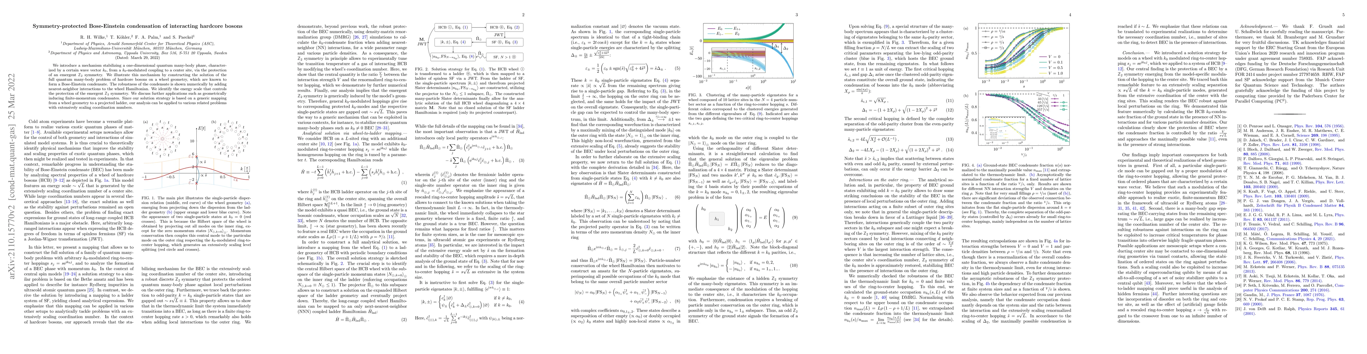 Thumbnail for Symmetry-protected Bose-Einstein condensation of interacting hardcore
  Bosons